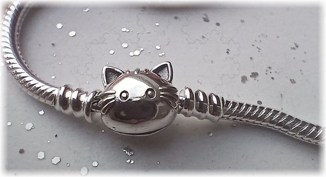 Schlangenarmband 925er Sterling Silber 20 cm Kätzchen Verschluss 