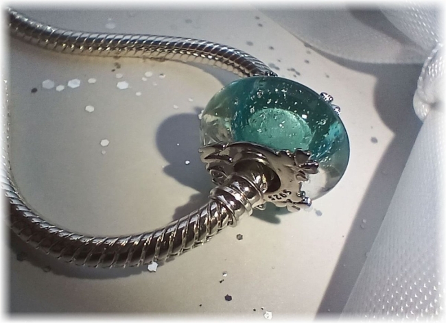 Murano Edition Glas Charm 925er Sterling Silber Magic Blue