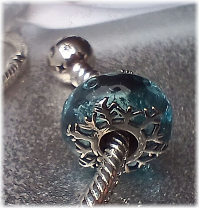 Murano Edition Glas Charm 925er Sterling Silber Eiszauber Frozen