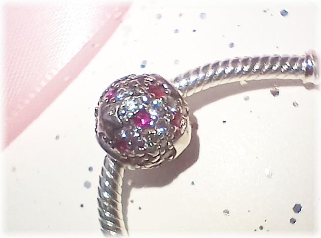 Charm 925er Sterling Silber mit Zirkonia Pavé-Perle Sternenball Vinetto