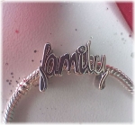 Charm 925er Sterling Silber Stecker Schriftzug Family mit Zirkonia 