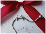 Charm 925er Sterling Silber Stecker Schriftzug Family mit Zirkonia 